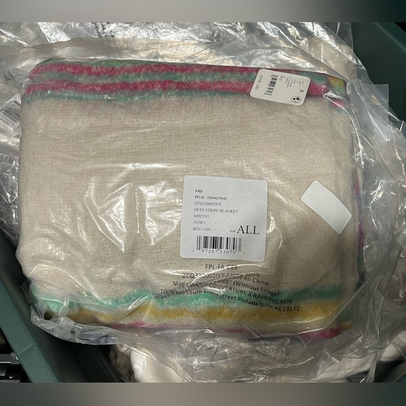 FREE PEOPLE Skye Stripe Fringe Throw
Blanket / Ivory - Picture 4 of 4